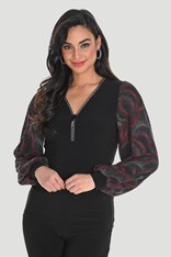 TOP ZIP CELIA 244123 - black red