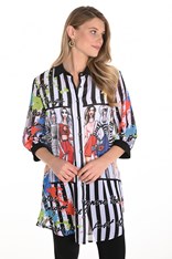 SHIRT FEMININE - black print