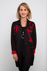 JACKET LONG VANESSA - black red