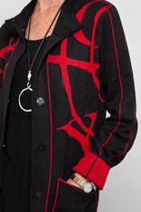JACKET LONG VANESSA - black red