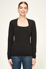 TOP KYRA KNIT 100% MERINO 9002SF - black