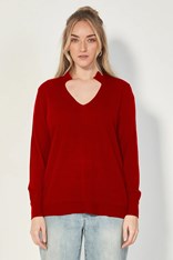 SWEATER MANHATTAN MERINO WOOL 9692SF - red