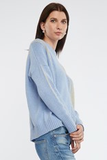 JUMPER NICOLA MERINO WOOL BLEND ZP6106 - sky