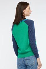 JUMPER V NECK SUE COTTON BLEND ZP6130 - emerald