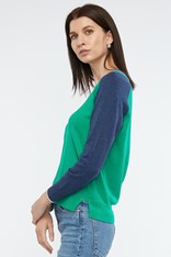 JUMPER V NECK SUE COTTON BLEND ZP6130 - emerald