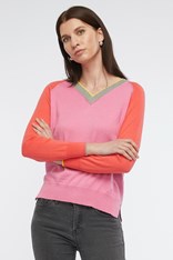 JUMPER V NECK SUE COTTON BLEND ZP6130 - musk