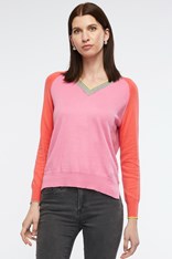 JUMPER V NECK SUE COTTON BLEND ZP6130 - musk