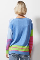 JUMPER INTARSIA SQUARES ZP6609 - chambray