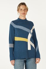 JUMPER ROAD MAP ZP7104 - denim