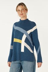 JUMPER ROAD MAP ZP7104 - denim