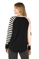 TOP SPOT AND STRIPE ZP7137 - black