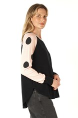 TOP SPOT AND STRIPE ZP7137 - black