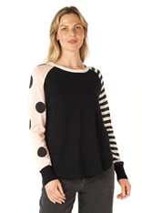 TOP SPOT AND STRIPE ZP7137 - black