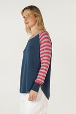 TOP SPOT AND STRIPE ZP7137 - denim