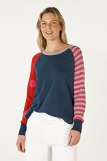 TOP SPOT AND STRIPE ZP7137 - denim