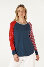 TOP SPOT AND STRIPE ZP7137 - denim