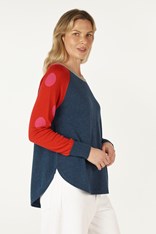 TOP SPOT AND STRIPE ZP7137 - denim