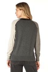 TOP V NECK COLLEGE ZP7129 - black