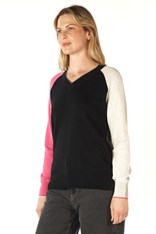 TOP V NECK COLLEGE ZP7129 - black