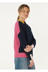 JUMPER COLOUR BLOCK - navy