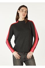 JUMPER CONTRAST FUNNEL NECK ZP7128 - charcoal