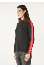 JUMPER CONTRAST FUNNEL NECK ZP7128 - charcoal