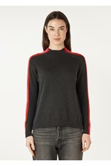 JUMPER CONTRAST FUNNEL NECK ZP7128 - charcoal