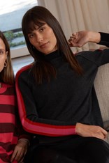 JUMPER CONTRAST FUNNEL NECK ZP7128 - charcoal