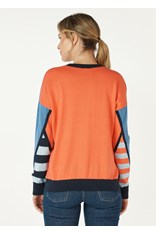 JUMPER INTARSIA MOSIAC ZP7141 - denim