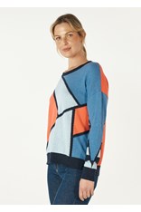 JUMPER INTARSIA MOSIAC ZP7141 - denim