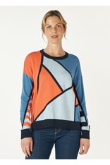 JUMPER INTARSIA MOSIAC ZP7141 - denim
