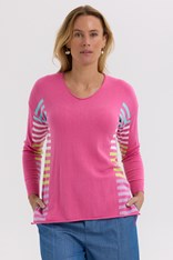JUMPER JESS SIDE STRIPE ZP7712 - pink