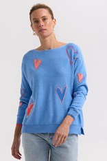 JUMPER INTARSIA HEARTS ZP7713 - blue