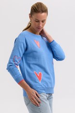 JUMPER INTARSIA HEARTS ZP7713 - blue