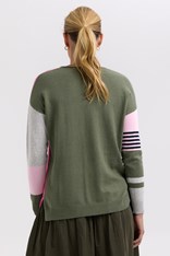 JUMPER V NECK LADDER - khaki