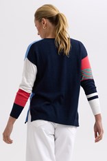 JUMPER V NECK LADDER - dark denim