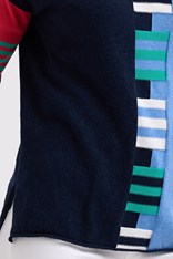 JUMPER V NECK LADDER - dark denim
