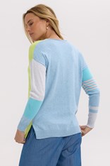 JUMPER V NECK LADDER - baby blue