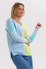 JUMPER V NECK LADDER - baby blue