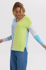 JUMPER V NECK LADDER - baby blue