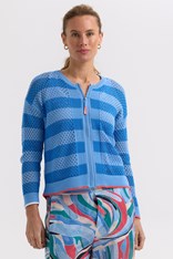 CARDI ZIP POINTELLE - baby blue