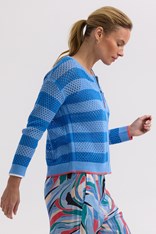 CARDI ZIP POINTELLE - baby blue