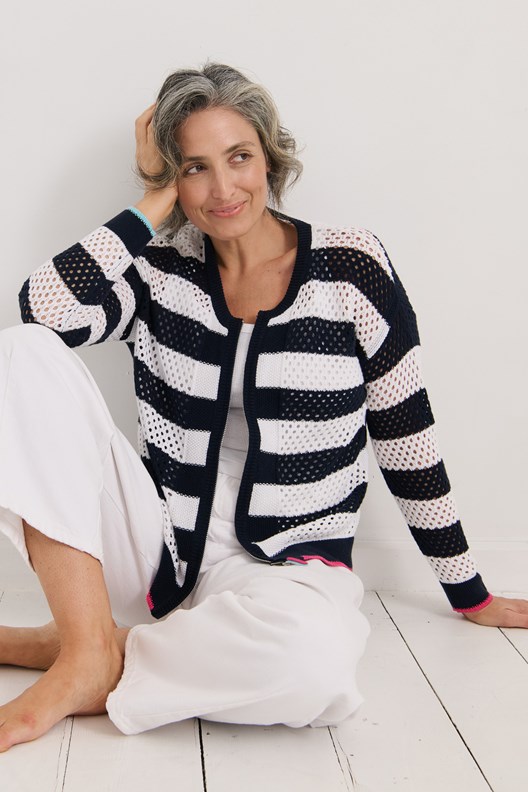 CARDI ZIP POINTELLE
