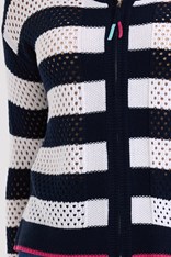 CARDI ZIP POINTELLE - navy white