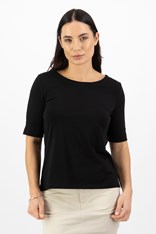 TOP TEE BOAT NECK DOROTHY COTTON 4262 - black