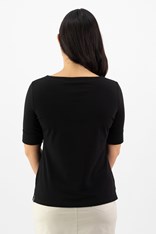 TOP TEE BOAT NECK DOROTHY COTTON 4262 - black