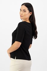 TOP TEE BOAT NECK DOROTHY COTTON 4262 - black