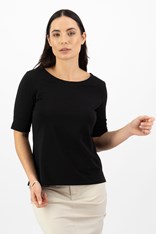 TOP TEE BOAT NECK DOROTHY COTTON 4262 - black