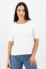 TOP TEE BOAT NECK DOROTHY COTTON 4262 - white