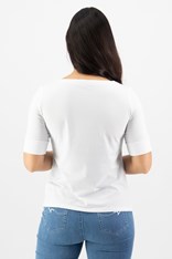 TOP TEE BOAT NECK DOROTHY COTTON 4262 - white